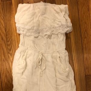 white lace romper with pockets